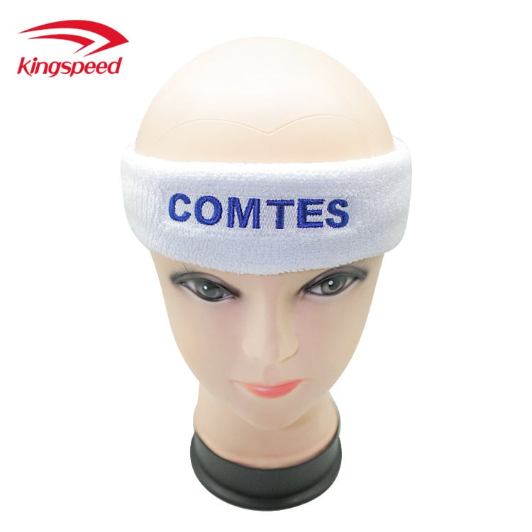 Бяла памучна лента за попиване на пот за глава, спорт и фитнес