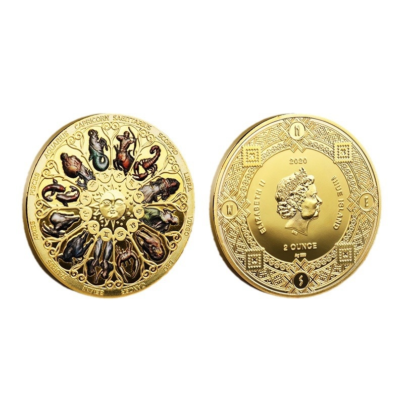 Dvanaest zviježđa zodijaka – šareni metalni medaljoni i ukrasi, darovni set, veleprodaja