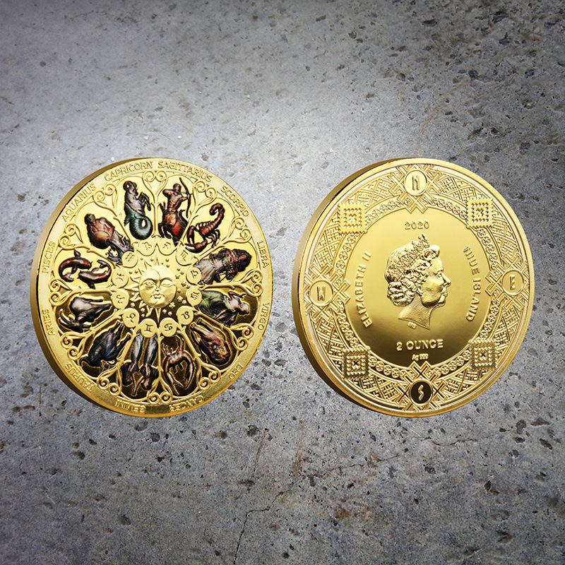 Dvanaest zviježđa zodijaka – šareni metalni medaljoni i ukrasi, darovni set, veleprodaja