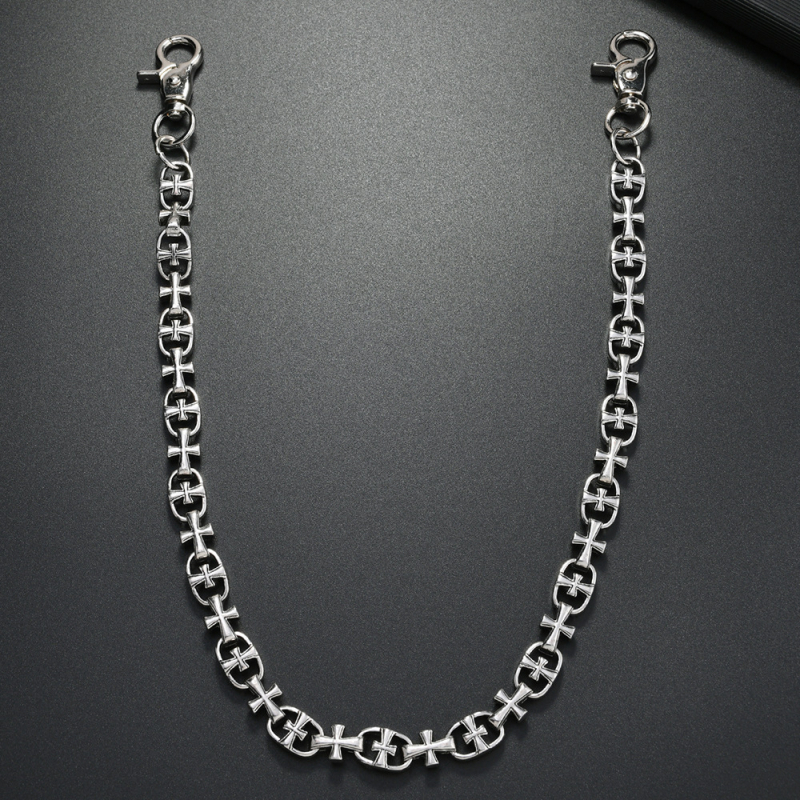 Unisex metalni lanac za struk za traperice, hip-hop stil, duljina 60 cm, širina 2–4 cm