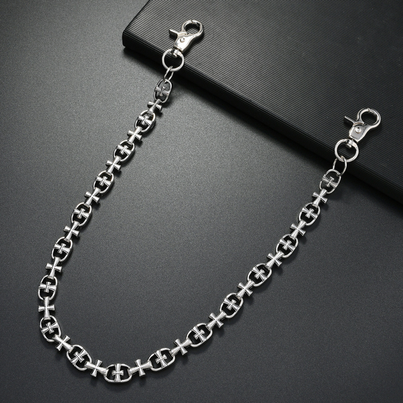 Unisex metalni lanac za struk za traperice, hip-hop stil, duljina 60 cm, širina 2–4 cm
