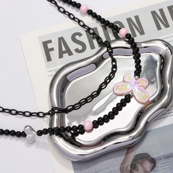 Двойна акрилна панталонна верига с мъниста и пеперуда, хип-хоп стил, дамски аксесоар за ежедневна употреба