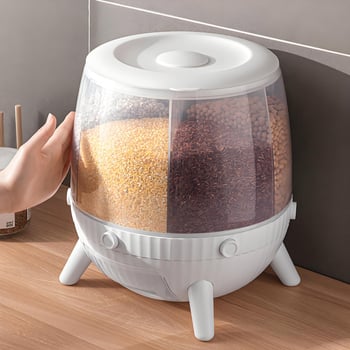 Контейнер за ориз за домашна кухня, влагоустойчив и против насекоми, пластмасова кутия за съхранение на зърнени храни, хранителен клас