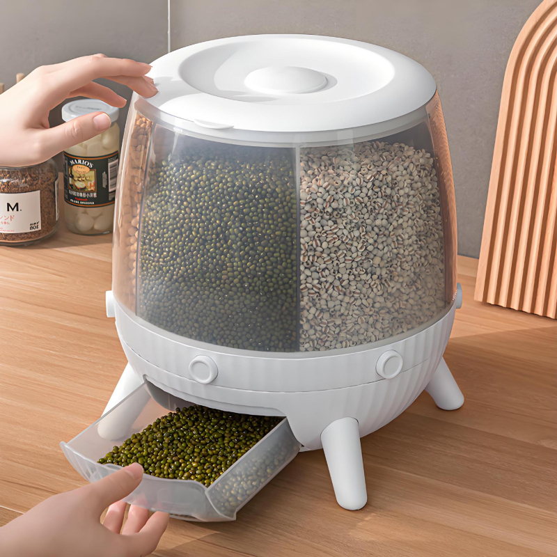 Контейнер за ориз за домашна кухня, влагоустойчив и против насекоми, пластмасова кутия за съхранение на зърнени храни, хранителен клас