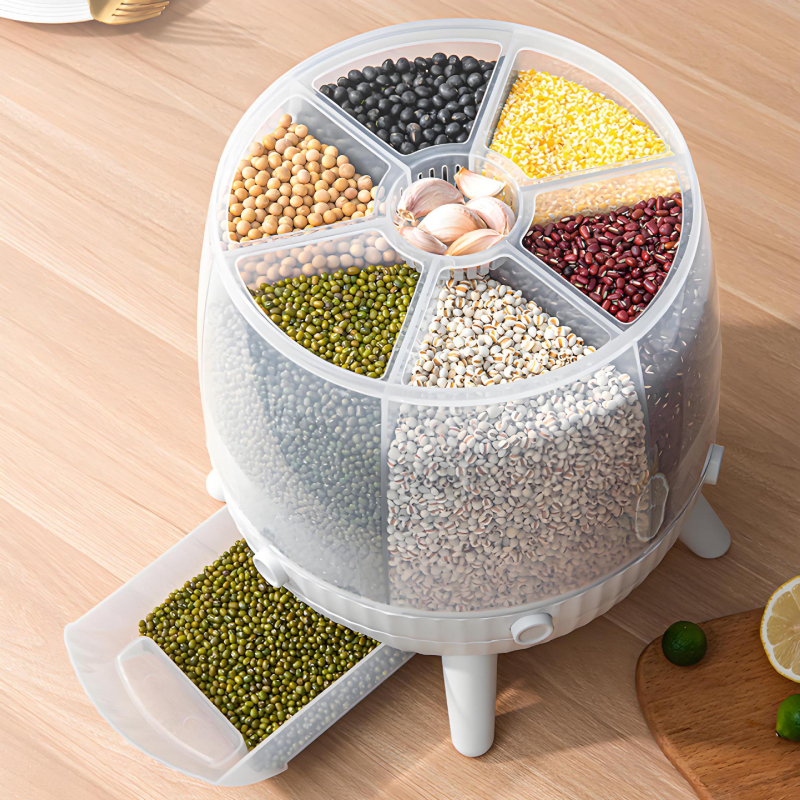 Контейнер за ориз за домашна кухня, влагоустойчив и против насекоми, пластмасова кутия за съхранение на зърнени храни, хранителен клас