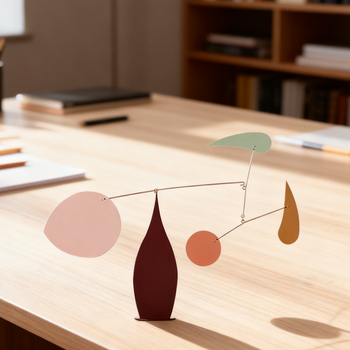 Moderna minimalistička crna metalna umjetnička skulptura s dinamičkom ravnotežom, inspirirana jedrom, za dnevni boravak i showroom