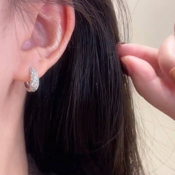 Γυναικείοι κρίκοι σκουλαρικιών με ζιρκόν διαμάντια, 2025 νέα μόδα, μοναδικός σχεδιασμός, ελαφριά πολυτέλεια