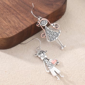 Unisex χαλκού σκουλαρίκια με γεωμετρικό σχέδιο, ρετρό στυλ, δημιουργικός σχεδιασμός