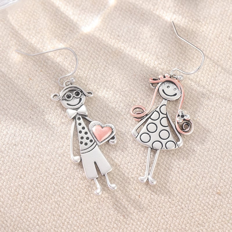 Unisex χαλκού σκουλαρίκια με γεωμετρικό σχέδιο, ρετρό στυλ, δημιουργικός σχεδιασμός