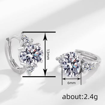 Γυναικεία οβάλ κρεμαστά σκουλαρίκια με ζιρκόν, Cao Shi, μινιμαλιστικό γεωμετρικό στυλ