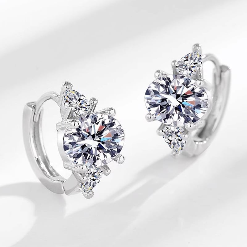 Γυναικεία οβάλ κρεμαστά σκουλαρίκια με ζιρκόν, Cao Shi, μινιμαλιστικό γεωμετρικό στυλ