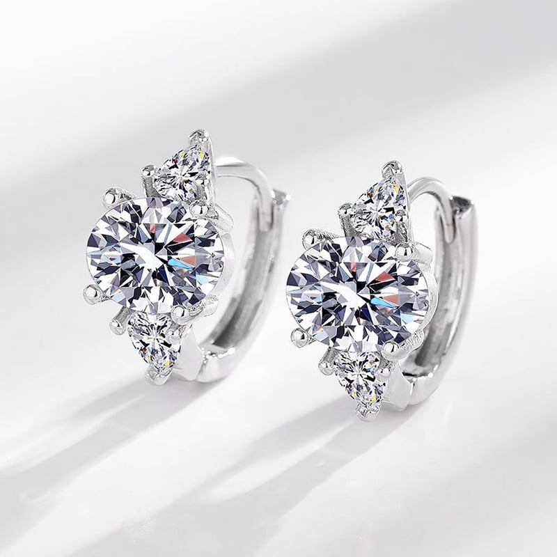 Γυναικεία οβάλ κρεμαστά σκουλαρίκια με ζιρκόν, Cao Shi, μινιμαλιστικό γεωμετρικό στυλ