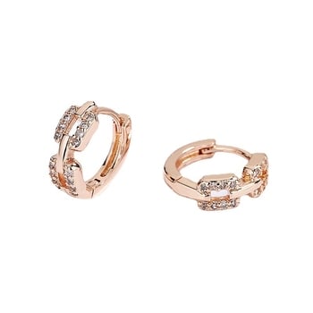 Γυναικεία γεωμετρικά σκουλαρίκια-αλυσίδα με διαμάντια, μινιμαλιστικά και μοντέρνα, κρίκοι κατάλληλοι για κάθε στυλ