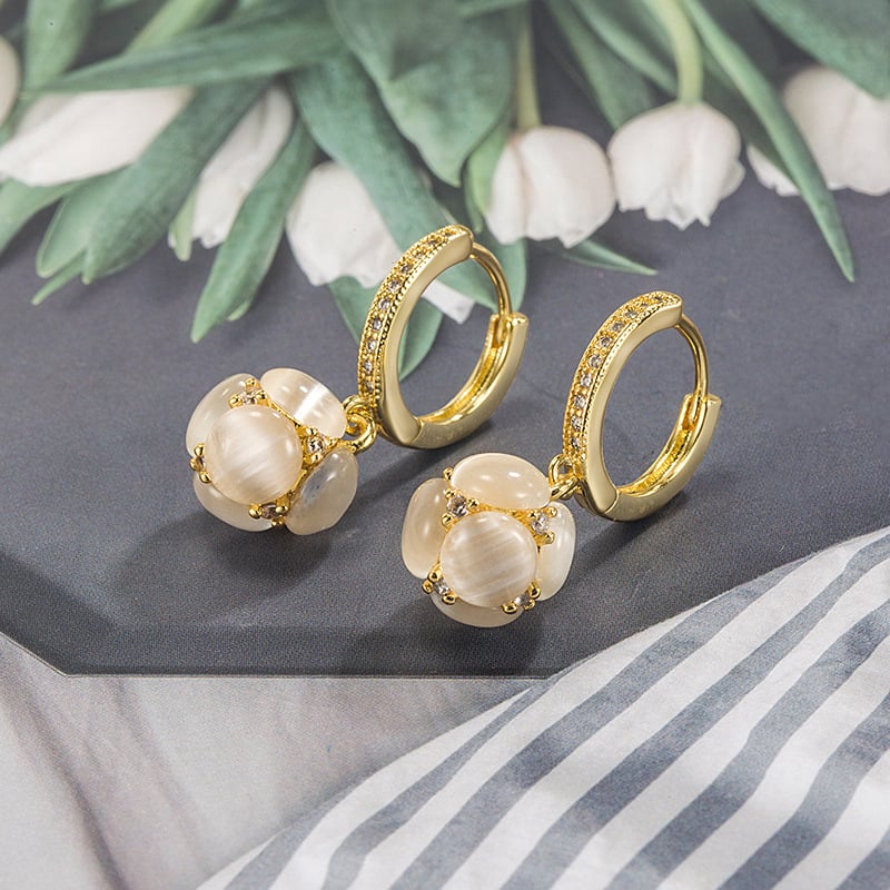 Γυναικεία σκουλαρίκια με λίθο ματιού γάτας, φθινοπωρινό-χειμερινό 2022, στυλάτα και κομψά, κλιπς για τα αυτιά, ελαφρύς λουξ, υψηλής ποιότητας κρεμαστά σκουλαρίκια