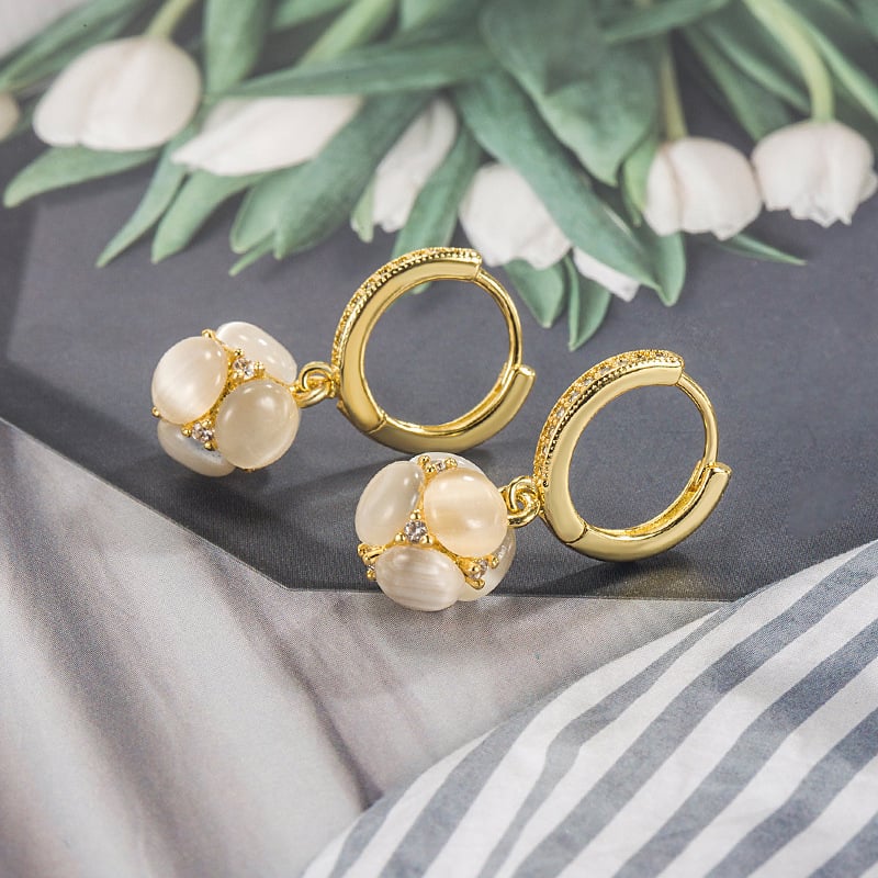 Γυναικεία σκουλαρίκια με λίθο ματιού γάτας, φθινοπωρινό-χειμερινό 2022, στυλάτα και κομψά, κλιπς για τα αυτιά, ελαφρύς λουξ, υψηλής ποιότητας κρεμαστά σκουλαρίκια