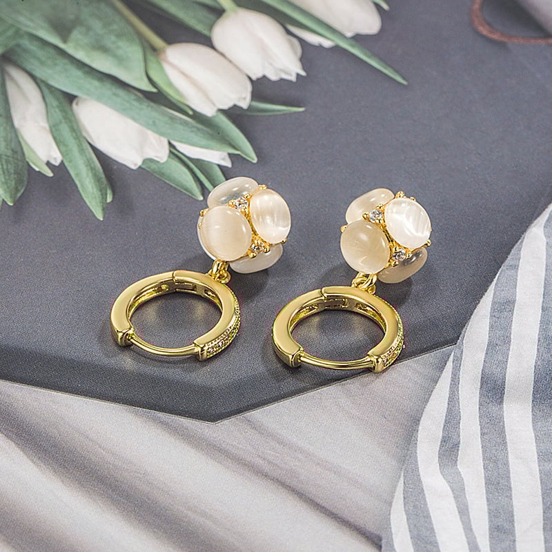 Γυναικεία σκουλαρίκια με λίθο ματιού γάτας, φθινοπωρινό-χειμερινό 2022, στυλάτα και κομψά, κλιπς για τα αυτιά, ελαφρύς λουξ, υψηλής ποιότητας κρεμαστά σκουλαρίκια