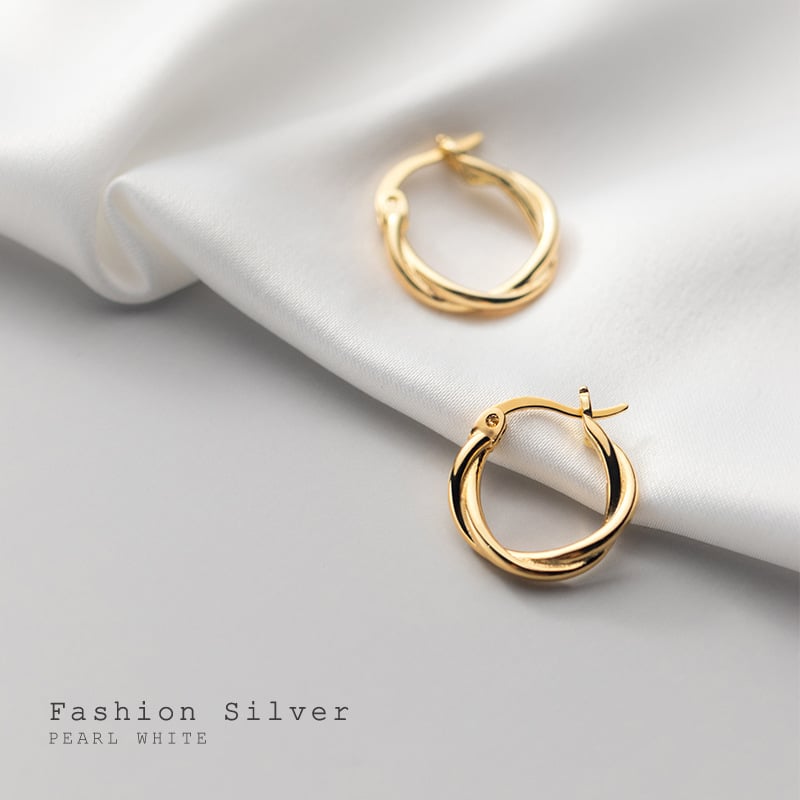 S925 ασημένια σκουλαρίκια με υφασμένες γραμμές, στρογγυλά γεωμετρικά, για γυναίκες, ρετρό στυλ