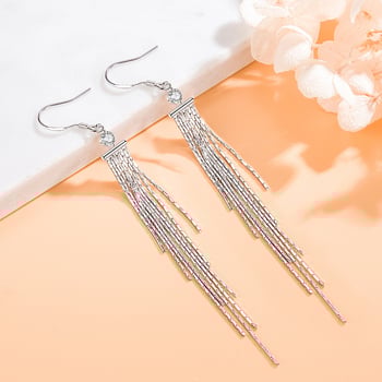 Βίντατζ σκουλαρίκια με φούντες για γυναίκες, χαλκός, μεσαίου μήκους κρεμαστό σχέδιο