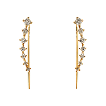 14K pozlaćene linearne naušnice s cirkonima – minimalističke i elegantne za žene
