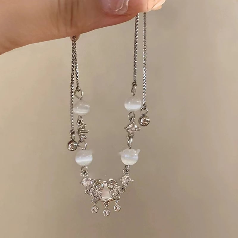 Βραχιόλι με χάντρες ματιού γάτας, σε κινεζικό Stul, ρετρό εθνικού σχεδιασμού