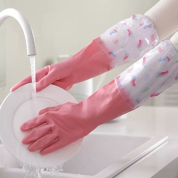 Οικιακά γάντια για φθινοπωρινό και χειμερινό διάστημα, για πλύσιμο πιάτων και καθάρισμα κουζίνας, αδιάβροχα και ανθεκτικά, με βελούδινη επένδυση, παχύτερα, με επιμηκυμένο μήκος