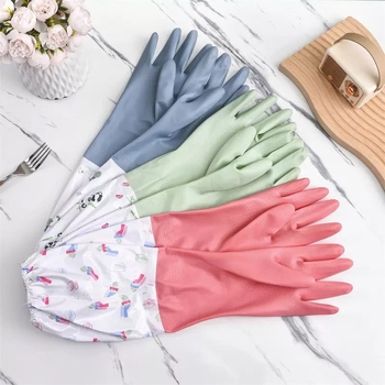 Οικιακά γάντια για φθινοπωρινό και χειμερινό διάστημα, για πλύσιμο πιάτων και καθάρισμα κουζίνας, αδιάβροχα και ανθεκτικά, με βελούδινη επένδυση, παχύτερα, με επιμηκυμένο μήκος