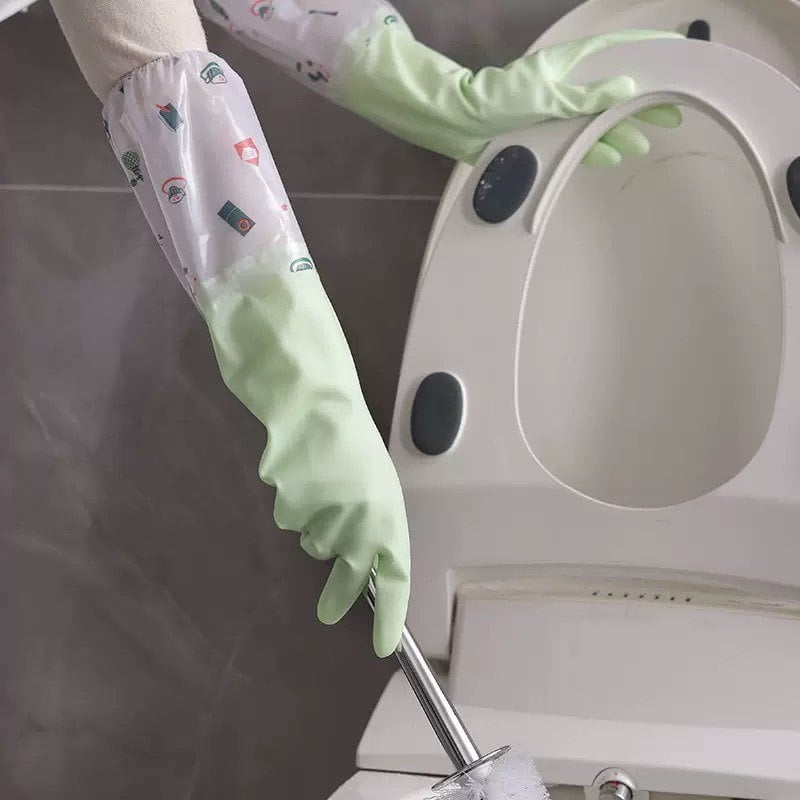 Οικιακά γάντια για φθινοπωρινό και χειμερινό διάστημα, για πλύσιμο πιάτων και καθάρισμα κουζίνας, αδιάβροχα και ανθεκτικά, με βελούδινη επένδυση, παχύτερα, με επιμηκυμένο μήκος