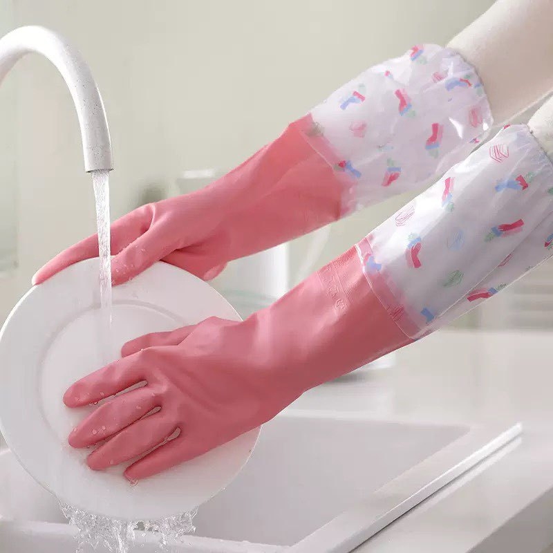 Οικιακά γάντια για φθινοπωρινό και χειμερινό διάστημα, για πλύσιμο πιάτων και καθάρισμα κουζίνας, αδιάβροχα και ανθεκτικά, με βελούδινη επένδυση, παχύτερα, με επιμηκυμένο μήκος