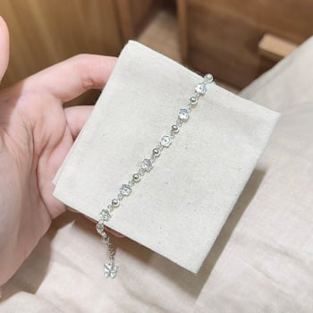 Χάλκινο βραχιόλι με λουλούδι για γυναίκες, κορεατικού στυλ, εκλεπτυσμένος μινιμαλιστικός σχεδιασμός