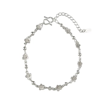 Χάλκινο βραχιόλι με λουλούδι για γυναίκες, κορεατικού στυλ, εκλεπτυσμένος μινιμαλιστικός σχεδιασμός