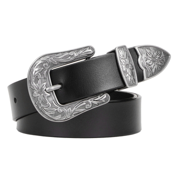 Женски кожен колан с пиново закопчаване — естествена телешка кожа, двуслоен, ретро стил, универсален за дънки и ежедневни панталони