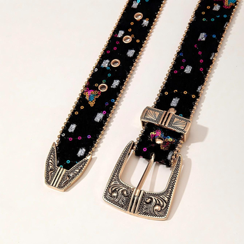 PU дамски колан с ретро мотив роза, широк над 4 см, стилен декоративен пояс за дънки