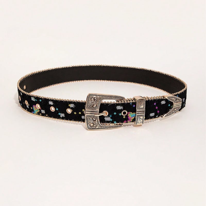 PU дамски колан с ретро мотив роза, широк над 4 см, стилен декоративен пояс за дънки