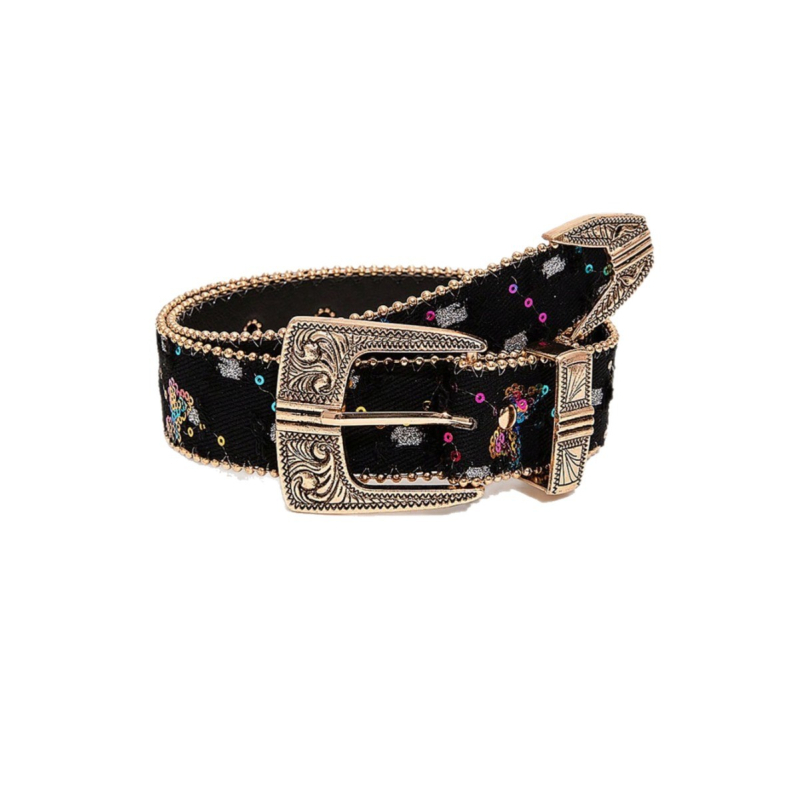 PU дамски колан с ретро мотив роза, широк над 4 см, стилен декоративен пояс за дънки