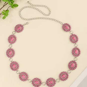 Дамска талийна верига с тюркоазена резба и бохемски стил