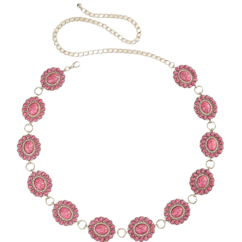 Дамска талийна верига с тюркоазена резба и бохемски стил