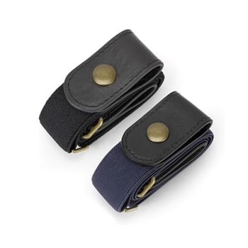 Женски невидим еластичен колан без дупки, регулируем PU колан със закопчаване