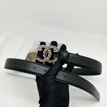 Дамски PU колан с двуцветен кристален катинар в златисто и сребристо, тънък за дънки, черен, дължина 98 см, ширина 2,8 см