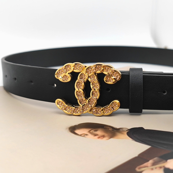 Дамски PU колан с двуцветен кристален катинар в златисто и сребристо, тънък за дънки, черен, дължина 98 см, ширина 2,8 см