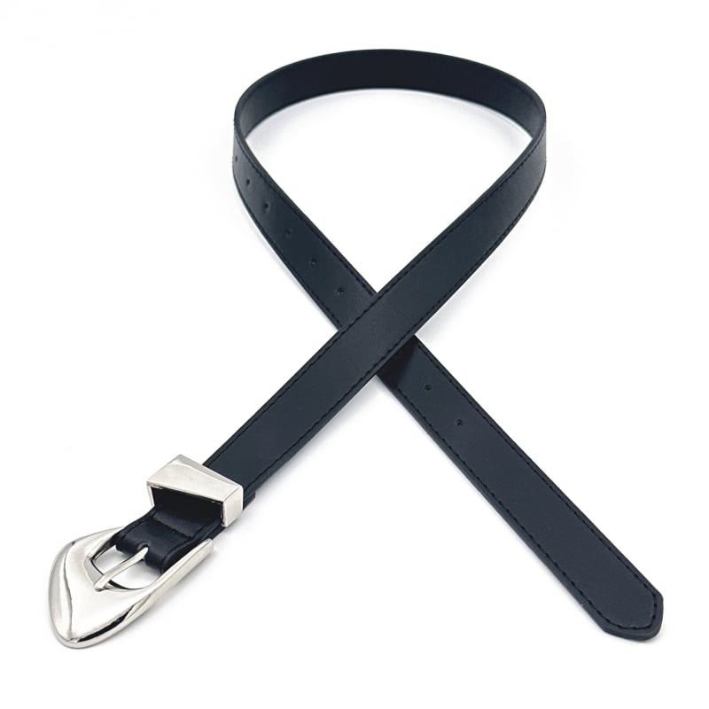 Дамски PU кожен колан с катарама от сплав, ширина 2,5 см, прост, модерен и универсален, подходящ за поли