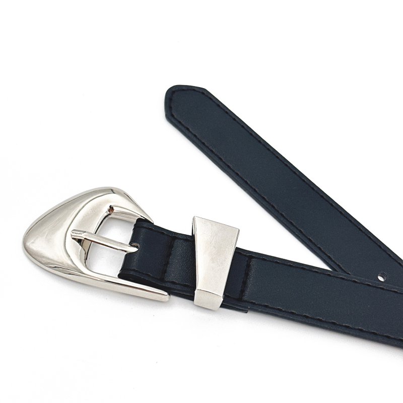 Дамски PU кожен колан с катарама от сплав, ширина 2,5 см, прост, модерен и универсален, подходящ за поли