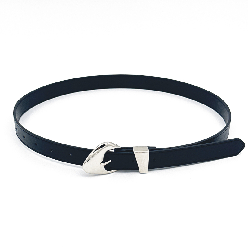 Дамски PU кожен колан с катарама от сплав, ширина 2,5 см, прост, модерен и универсален, подходящ за поли