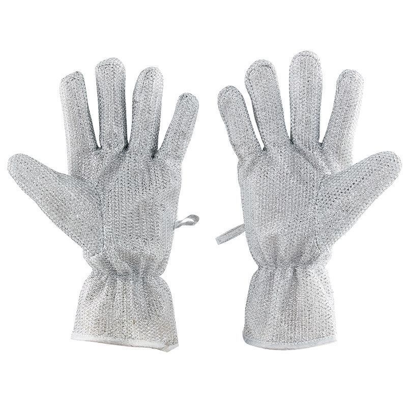 Γάντια πλυσίματος πιάτων με ασημένιο σύρμα, πέντε δάχτυλα, αδιάβροχα, αντι-καψίματος και θερμικά μονωμένα, για τον καθαρισμό της κουζίνας