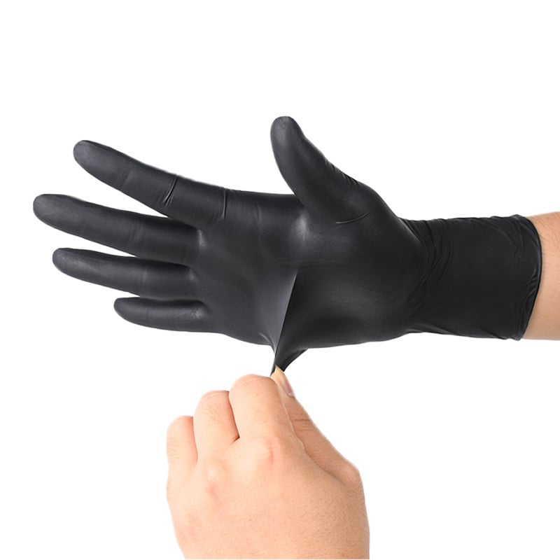 Μαύρα γάντια νιτριλίου, υψηλής ελαστικότητας, παχύτερα, αδιάβροχα, μιας χρήσης, κατάλληλα για κουζίνα, πλύσιμο πιάτων και οικιακές δουλειές