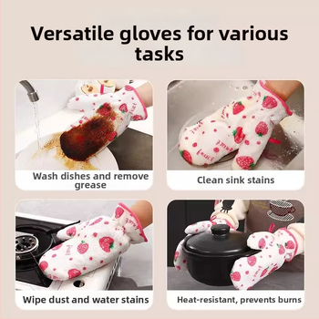 Αδιάβροχα γάντια καθαρισμού με θερμομόνωση, ίνες μπαμπού, γάντια κουζίνας κατά λιπαντικών και εγκαυμάτων, ανθεκτικά σε υψηλές θερμοκρασίες