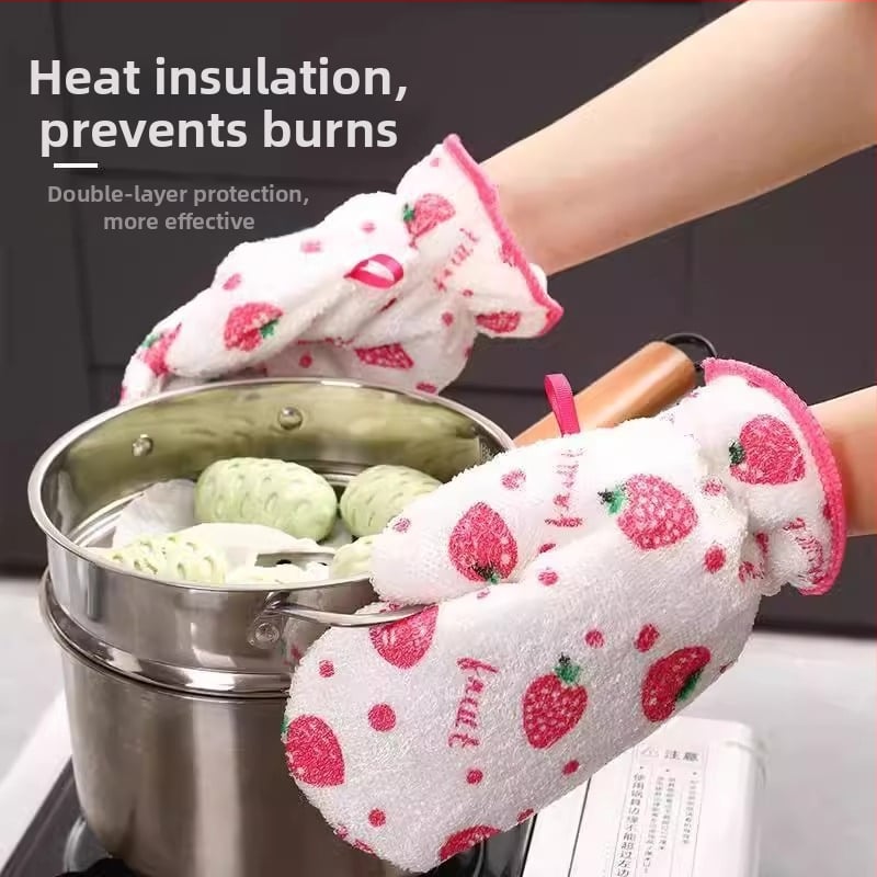 Αδιάβροχα γάντια καθαρισμού με θερμομόνωση, ίνες μπαμπού, γάντια κουζίνας κατά λιπαντικών και εγκαυμάτων, ανθεκτικά σε υψηλές θερμοκρασίες