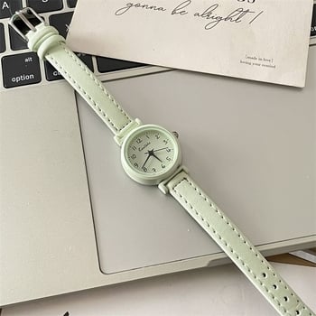 Нов дамски часовник с малък циферблат, бордо кварцов часовник, винтидж бутиков дизайн