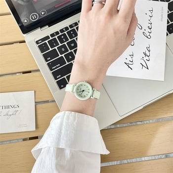 Нов дамски часовник с малък циферблат, бордо кварцов часовник, винтидж бутиков дизайн