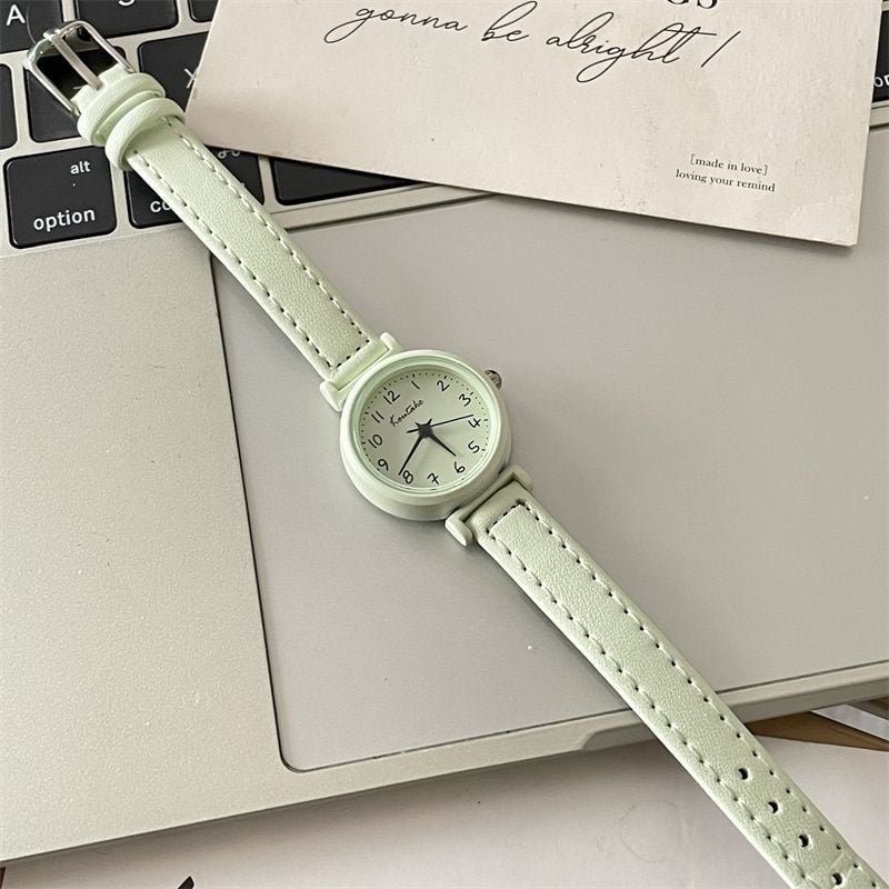 Нов дамски часовник с малък циферблат, бордо кварцов часовник, винтидж бутиков дизайн