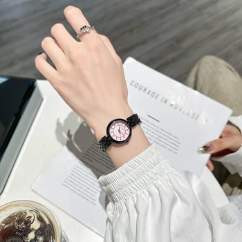Gödel дамски часовник с минималистичен дизайн, за студенти, малък циферблат, стоманен ремък, кварцов механизъм, ежедневна елегантност